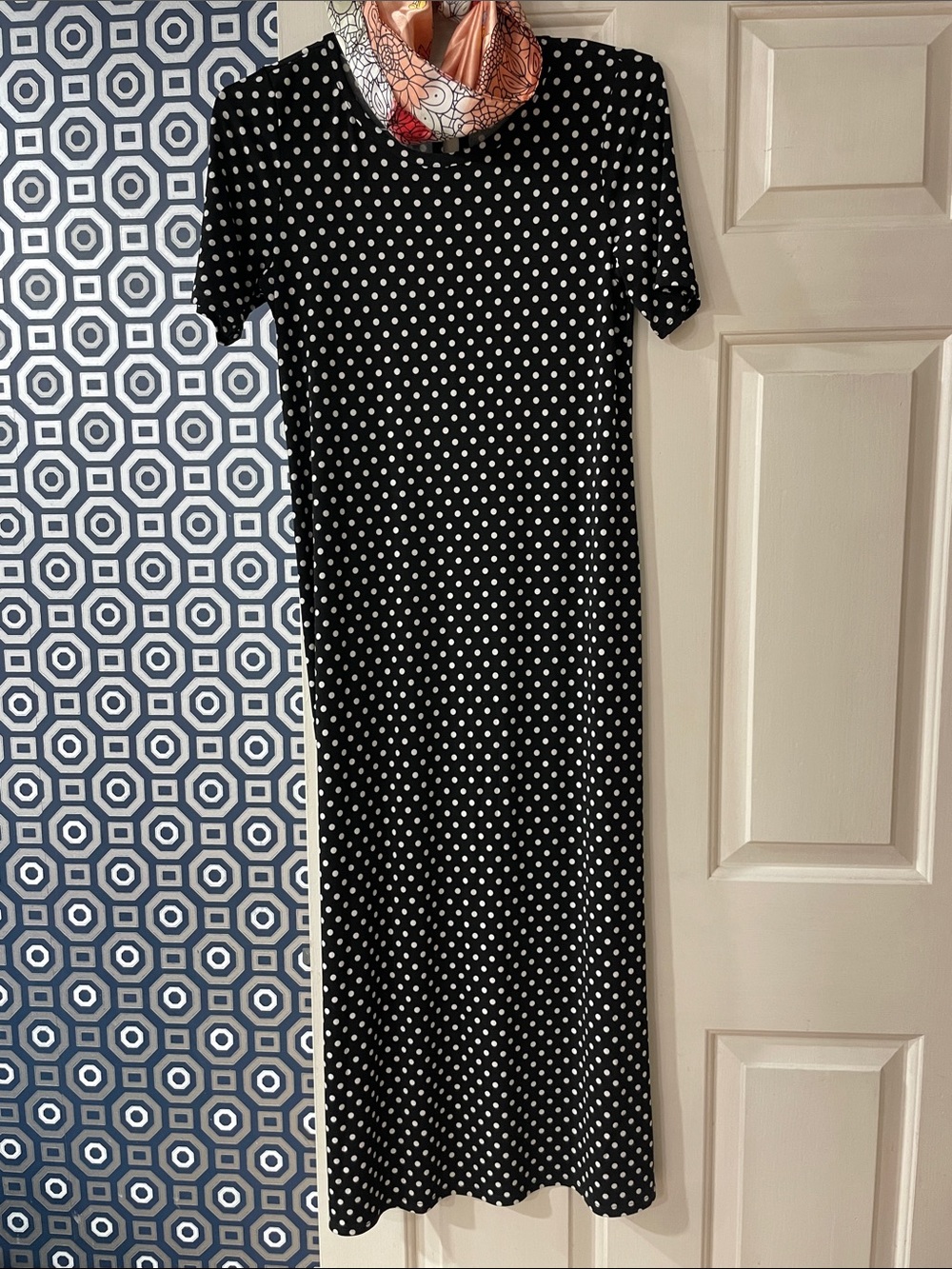 Vince Camuto Black and White Polka Dot Maxi Dress